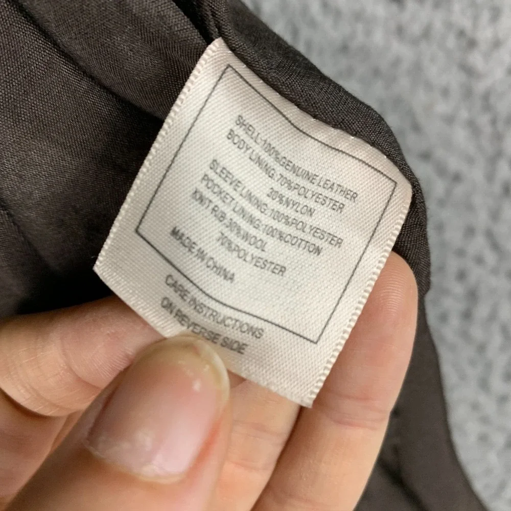 June Moto Jacket Women Small‎ Leather Brown Anthropologie